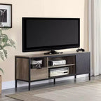Meuble TV Nantan pour téléviseurs jusqu'à 50", finition chêne rustique/noir