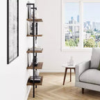 Étagère de 184 cm de hauteur en marron – Présentoir et rangement à étagères multiples