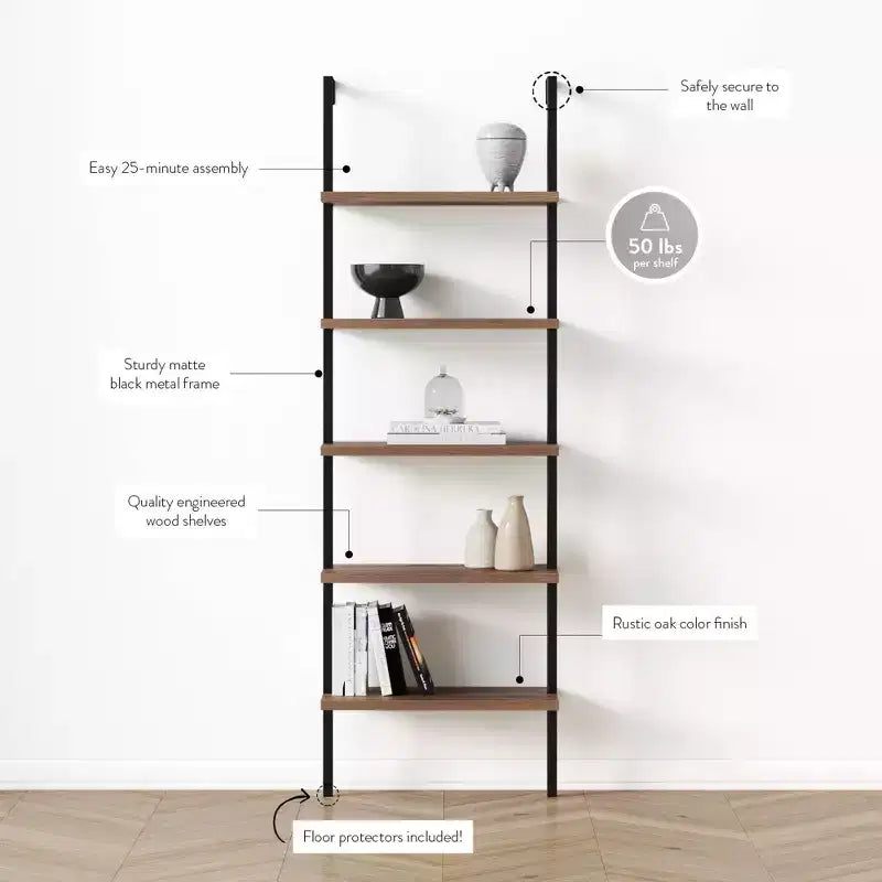 Étagère de 184 cm de hauteur en marron – Présentoir et rangement à étagères multiples