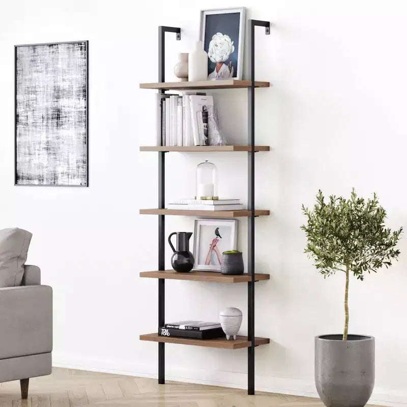 Étagère de 184 cm de hauteur en marron – Présentoir et rangement à étagères multiples