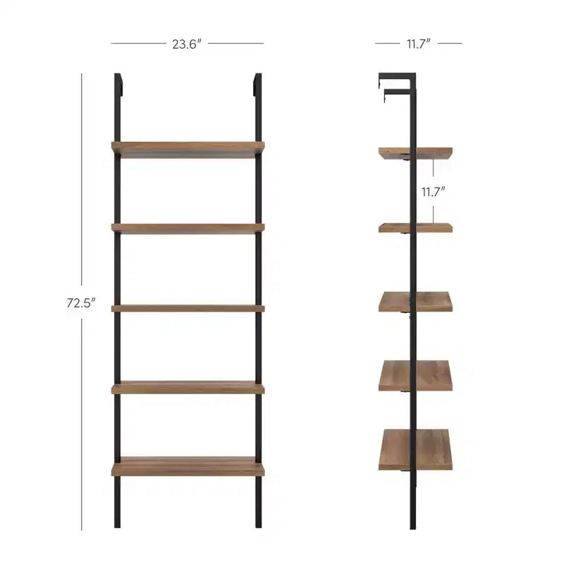 Étagère de 184 cm de hauteur en marron – Présentoir et rangement à étagères multiples