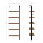 Étagère de 184 cm de hauteur en marron – Présentoir et rangement à étagères multiples