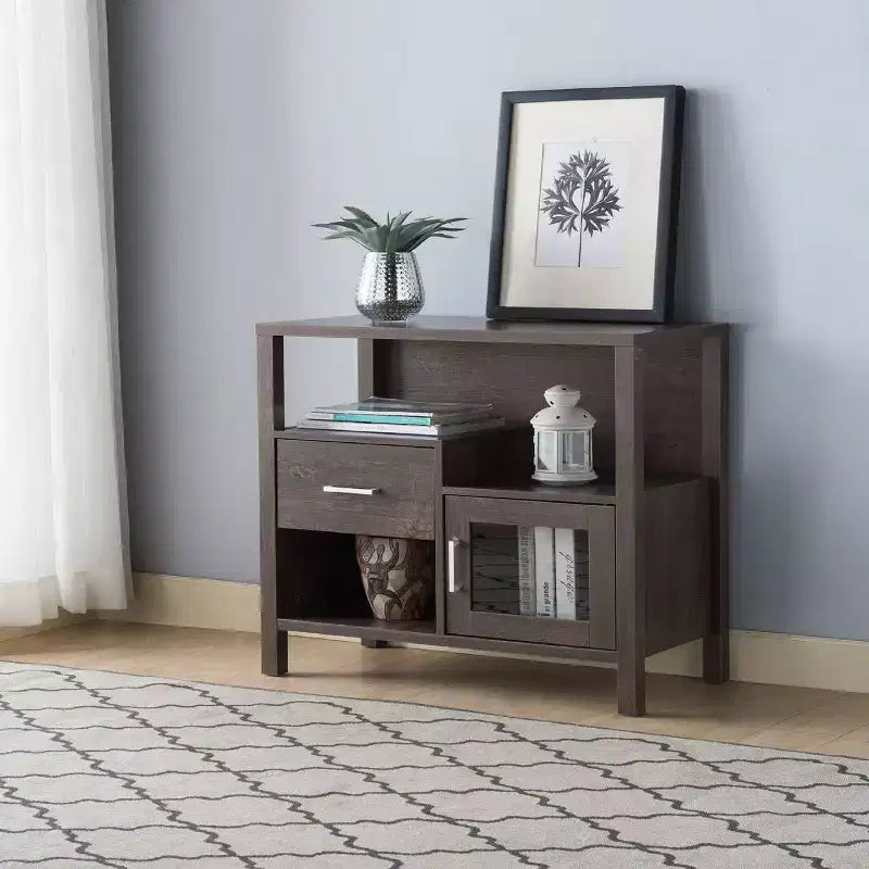 Armoire de rangement Athéna Noyer et Chêne