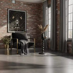 Table d'appoint ronde 22" en fonte d'aluminium texturée martelée noire