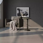 Table d'appoint ronde 22" en fonte d'aluminium texturée martelée noire