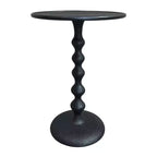 Table d'appoint ronde 22" en fonte d'aluminium texturée martelée noire