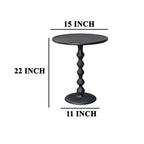Table d'appoint ronde 22" en fonte d'aluminium texturée martelée noire