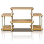 Meuble TV au design simple pour téléviseurs jusqu'à 30 pouces, console multimédia avec étagère ouverte réversible, meuble TV sans outils, hêtre/blanc