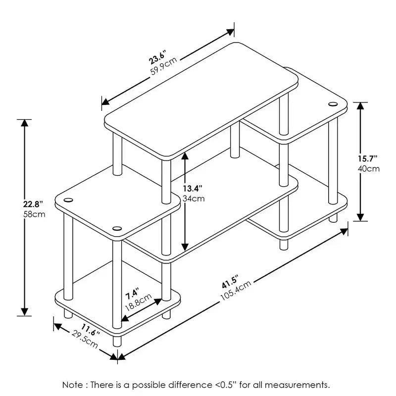 Meuble TV au design simple pour téléviseurs jusqu'à 30 pouces, console multimédia avec étagère ouverte réversible, meuble TV sans outils, hêtre/blanc