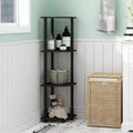 Furinno 4-Tier Corner Display Rack Multipurpose Shelving Unit Bathroom Storage Shelf,Espresso/Black