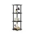 Étagère d'angle à 4 niveaux, meuble de rangement multifonctionnel, étagère de salle de bain, expresso/noir