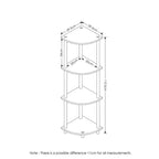 Étagère d'angle à 4 niveaux, meuble de rangement multifonctionnel, étagère de salle de bain, expresso/noir