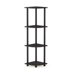 Étagère d'angle à 4 niveaux, meuble de rangement multifonctionnel, étagère de salle de bain, expresso/noir
