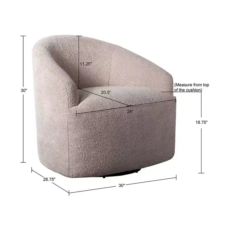 Fauteuil d'appoint pivotant à 360 degrés en tissu