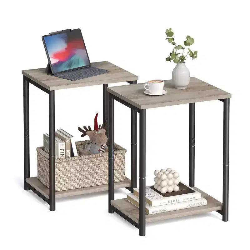 Lot de 2 petites tables d'appoint / tables de chevet pour salon, chambre, bureau, salle de bain