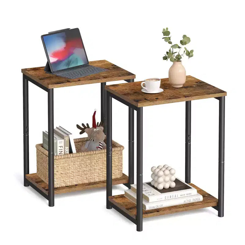 Lot de 2 petites tables d'appoint / tables de chevet pour salon, chambre, bureau, salle de bain