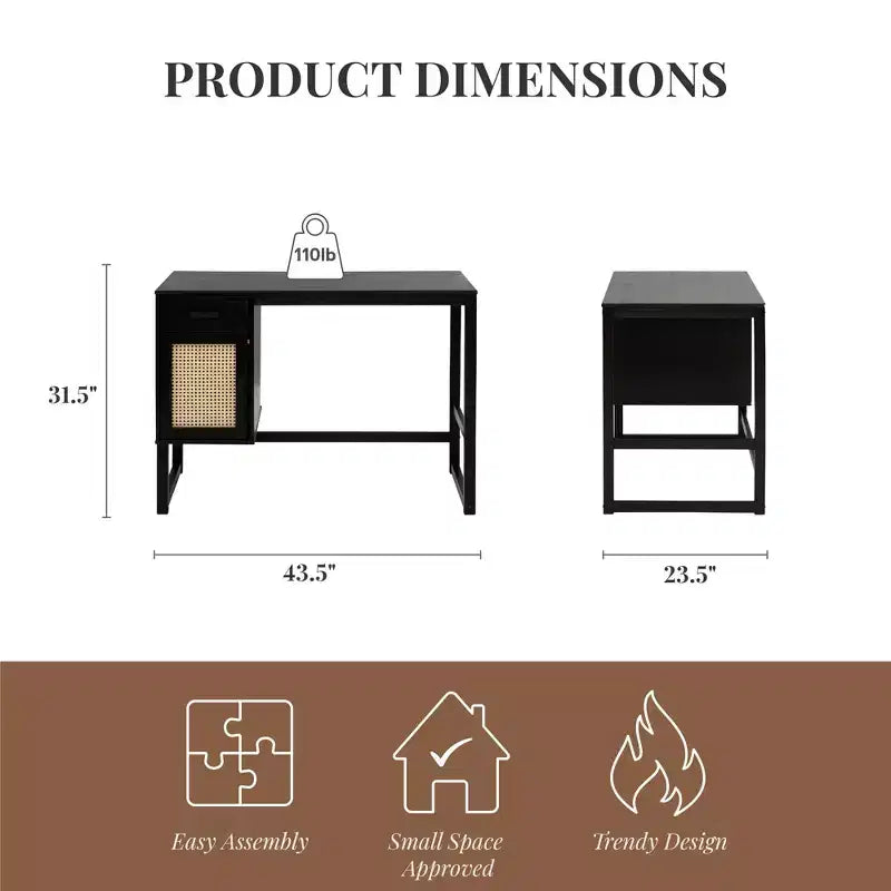 Bureau moderne avec rangement fermé et tiroir