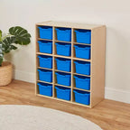 Meuble de rangement 15 casiers Streamline avec 15 bacs à ouverture frontale, 5x3, mobilier pour enfants