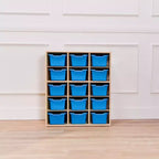 Meuble de rangement 15 casiers Streamline avec 15 bacs à ouverture frontale, 5x3, mobilier pour enfants