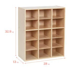 Meuble de rangement 15 casiers Streamline avec 15 bacs à ouverture frontale, 5x3, mobilier pour enfants