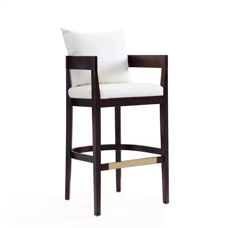 Lot de 3 tabourets de bar en hêtre rembourrés
