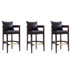 Set of 3 Ritz Upholstered Beech Wood Barstools - Manhattan Comfort