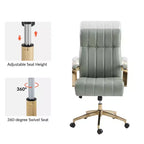 Chaise de bureau moderne en cuir pivotante et inclinable avec capitonnage en canal.