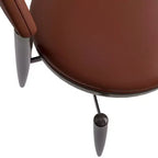 Chaise de salle à manger moderne en cuir, dossier ouvert rembourré avec pieds en métal, aucun assemblage requis