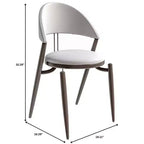 Chaise de salle à manger moderne en cuir, dossier ouvert rembourré avec pieds en métal, aucun assemblage requis
