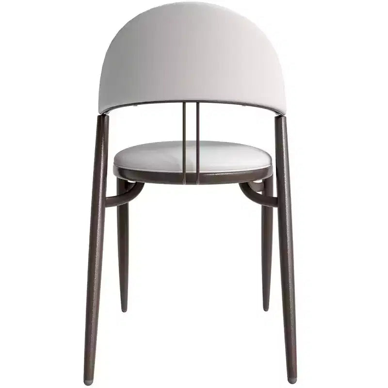 Chaise de salle à manger moderne en cuir, dossier ouvert rembourré avec pieds en métal, aucun assemblage requis