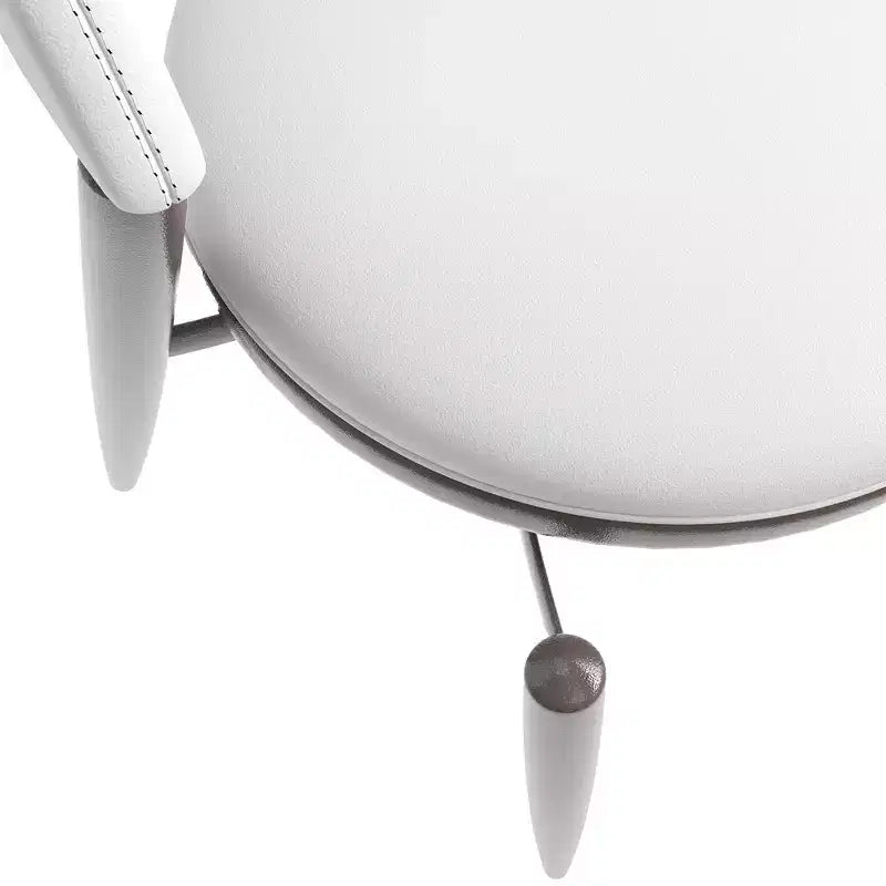 Chaise de salle à manger moderne en cuir, dossier ouvert rembourré avec pieds en métal, aucun assemblage requis