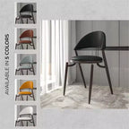 Chaise de salle à manger moderne en cuir, dossier ouvert rembourré avec pieds en métal, aucun assemblage requis