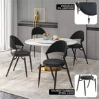 Chaise de salle à manger moderne en cuir, dossier ouvert rembourré avec pieds en métal, aucun assemblage requis