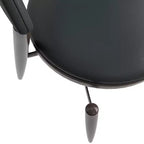Chaise de salle à manger moderne en cuir, dossier ouvert rembourré avec pieds en métal, aucun assemblage requis