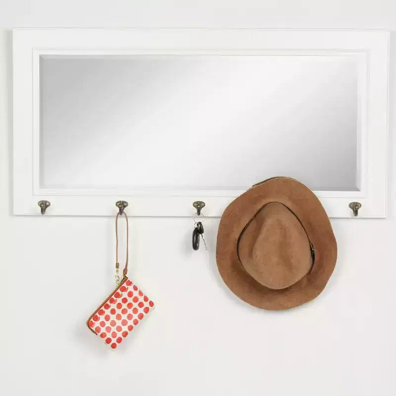 Miroir de pub 36 x 18 avec crochets en métal