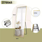 Miroir rectangulaire psyché, 64x21 / 58x18 pour salle de bain