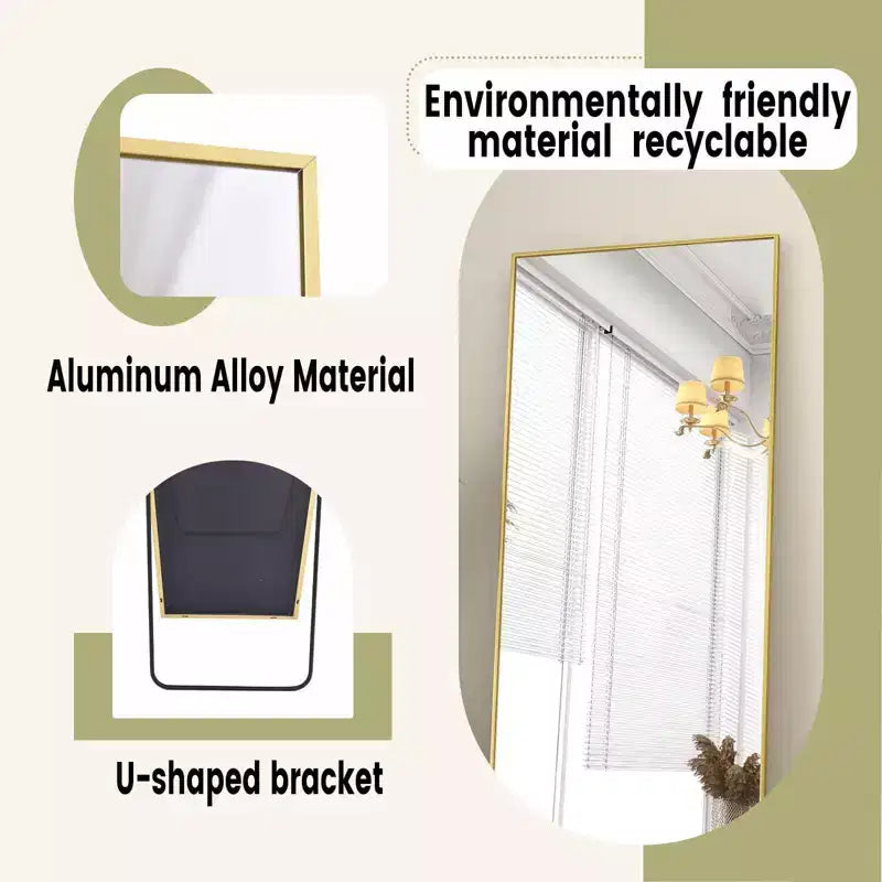 Miroir rectangulaire psyché, 64x21 / 58x18 pour salle de bain