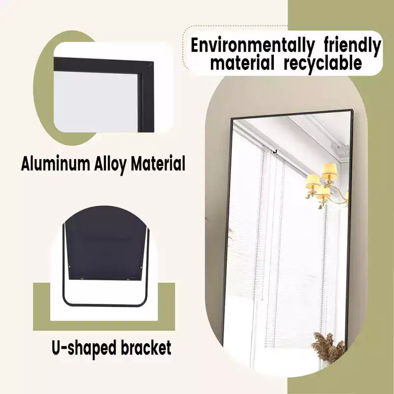 Miroir rectangulaire psyché, 64x21 / 58x18 pour salle de bain