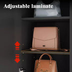 Armoire vestiaire noire à 6 portes avec banc, tringles et crochets