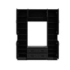 Armoire vestiaire noire à 6 portes avec banc, tringles et crochets