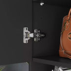 Armoire vestiaire noire à 6 portes avec banc, tringles et crochets