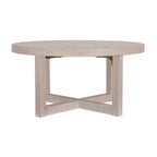 Table basse ovale en MDF effet travertin et noyer, marron