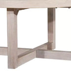 Table basse ovale en MDF effet travertin et noyer, marron