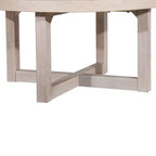 Table basse ovale en MDF effet travertin et noyer, marron