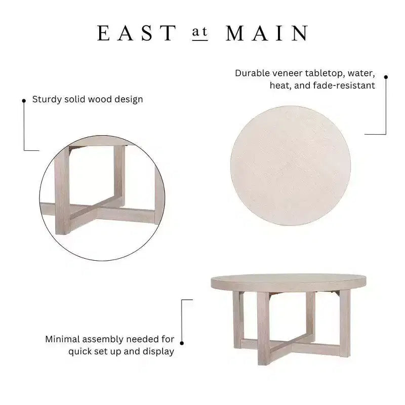 Table basse ovale en MDF effet travertin et noyer, marron