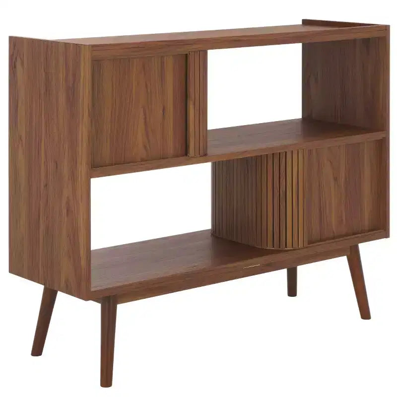 Meuble TV à rideaux coulissants – Console TV avec rangement à portes coulissantes