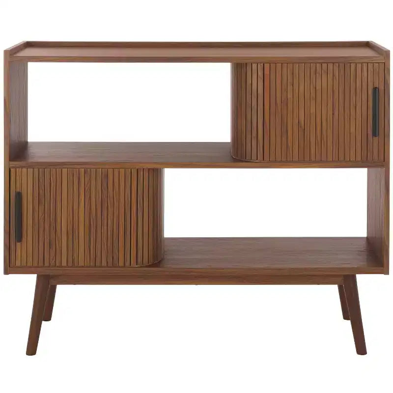 Meuble TV à rideaux coulissants – Console TV avec rangement à portes coulissantes
