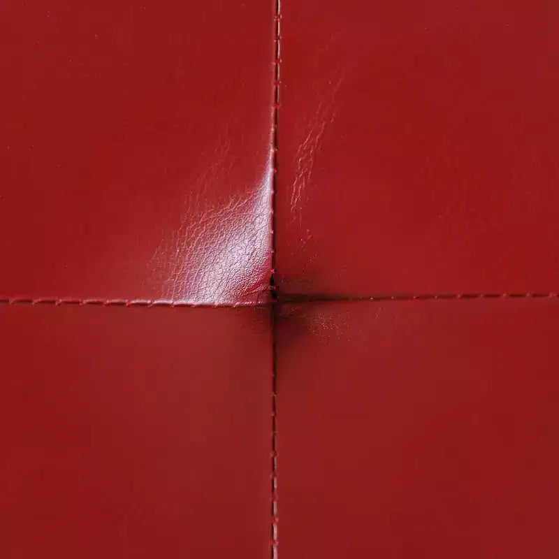 Pouffe de rangement capitonné rectangulaire en similicuir de 130 cm (51 po)