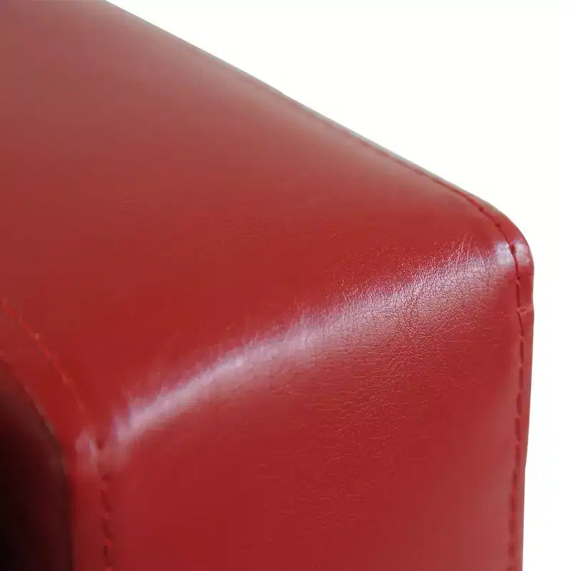 Pouffe de rangement capitonné rectangulaire en similicuir de 130 cm (51 po)