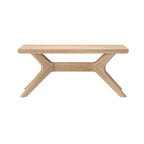 Table basse rectangulaire en bois massif avec pieds en croix, 102 cm pour le salon